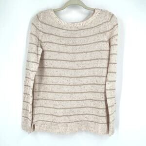 LOFT Cotton Blend Knit Sweater Tan Gold Size Small